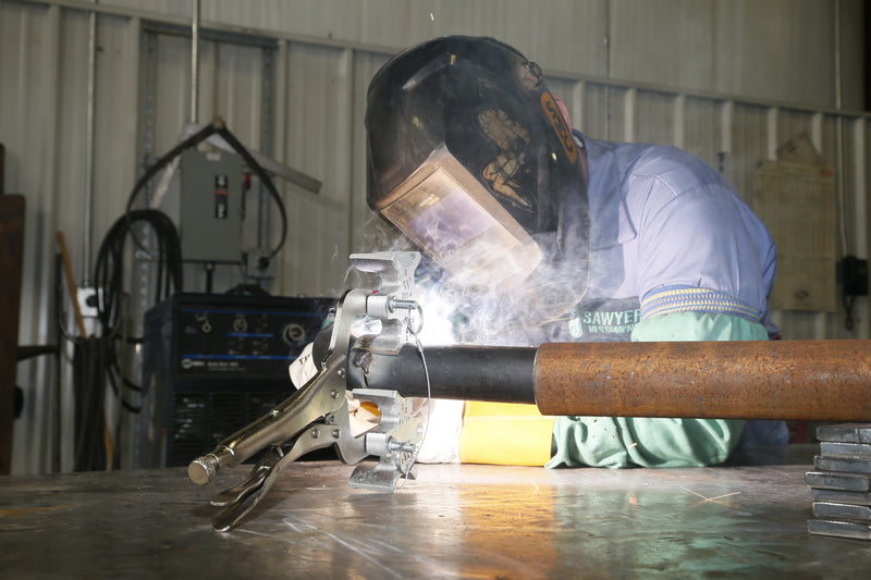 Welding a joint held by the Welders 3rd Hand
